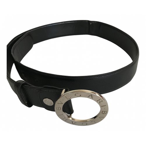 Pre-owned Bvlgari Leather Belt In Black