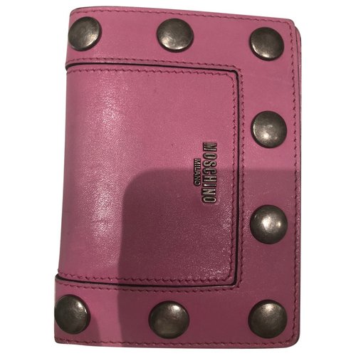 Pre-owned Moschino Leather Wallet In Pink
