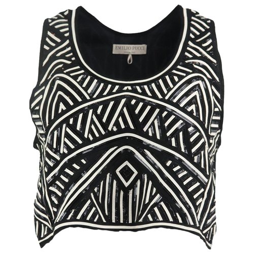 Pre-owned Emilio Pucci Leather Top In Black