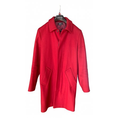 Pre-owned Apc Wool Coat In Red
