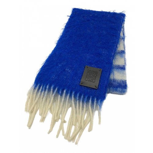 Pre-owned Loewe Wool Scarf In Blue