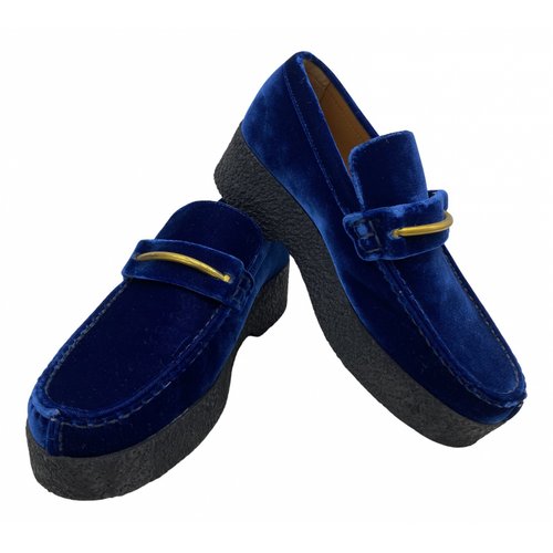 Pre-owned Celine Leather Flats In Blue