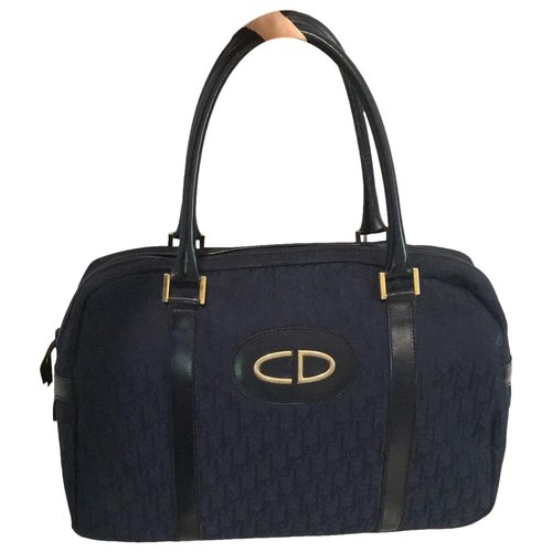 Pre-owned Dior Cloth Satchel In Blue