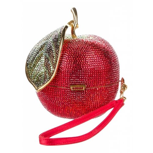 Pre-owned Judith Leiber Leather Clutch Bag In Red