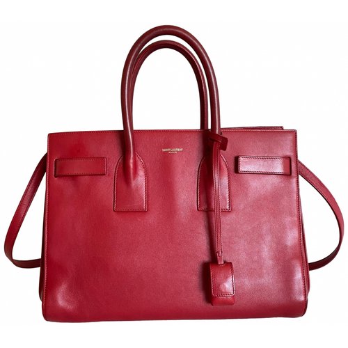 Pre-owned Saint Laurent Leather Tote In Red