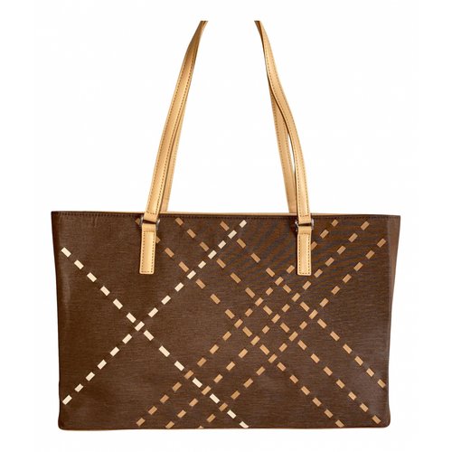 Pre-owned Burberry Cloth Tote In Brown