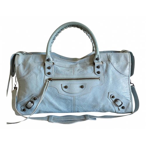 Pre-owned Balenciaga Leather Tote In Blue