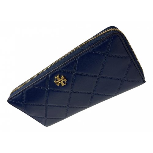 Pre-owned Tory Burch Leather Wallet In Blue