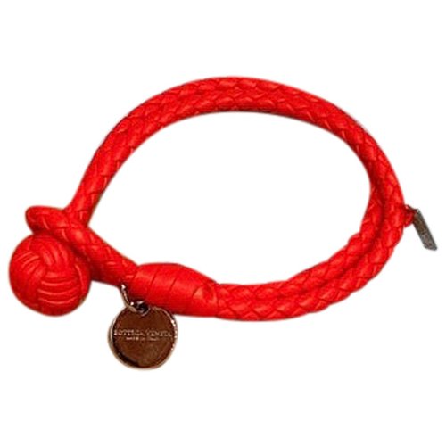 Pre-owned Bottega Veneta Leather Bracelet In Red