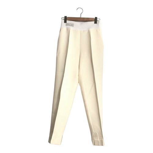 Pre-owned Fendi Wool Trousers In White