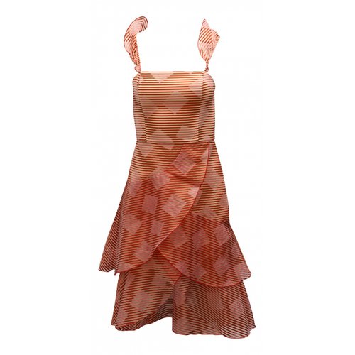 Pre-owned Alice And Olivia Silk Mid-length Dress In Pink