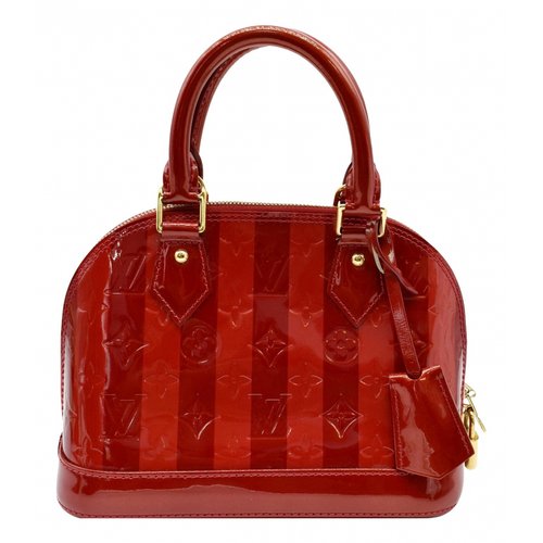 Pre-owned Louis Vuitton Alma Bb Leather Satchel In Red