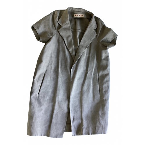 Pre-owned Marni Linen Coat In Grey