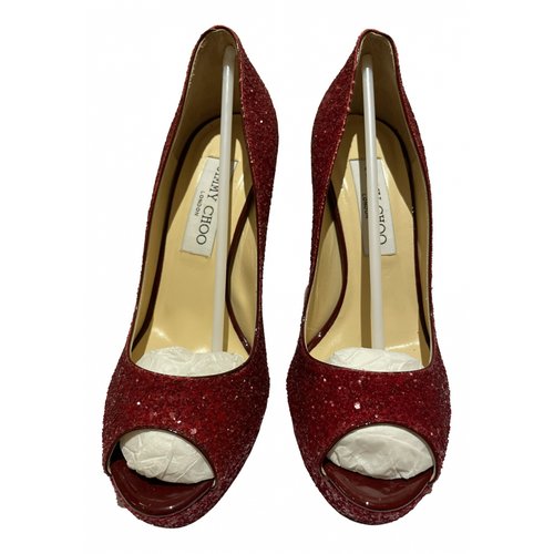 Pre-owned Jimmy Choo Leather Heels In Red