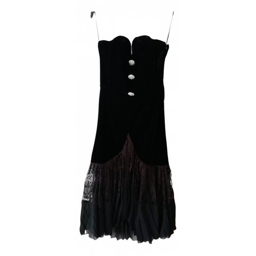 Pre-owned Alessandra Rich Velvet Dress In Black