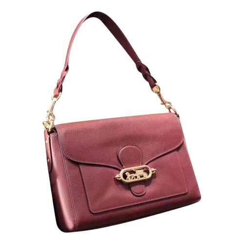 Pre-owned Coach Leather Crossbody Bag In Burgundy