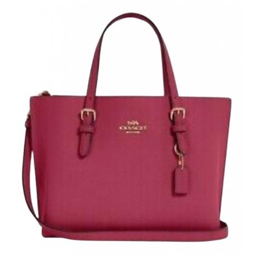 Pre-owned Coach Leather Tote In Burgundy