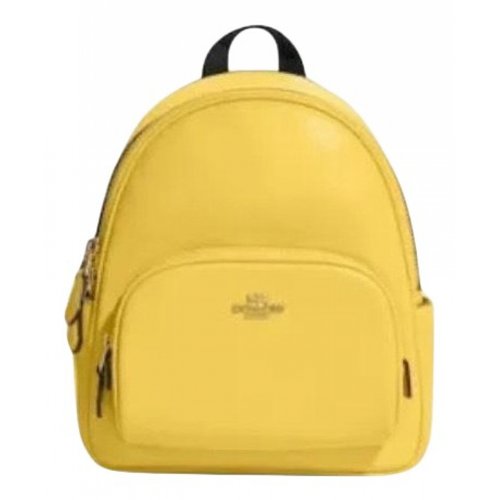 Pre-owned Coach Leather Backpack In Yellow