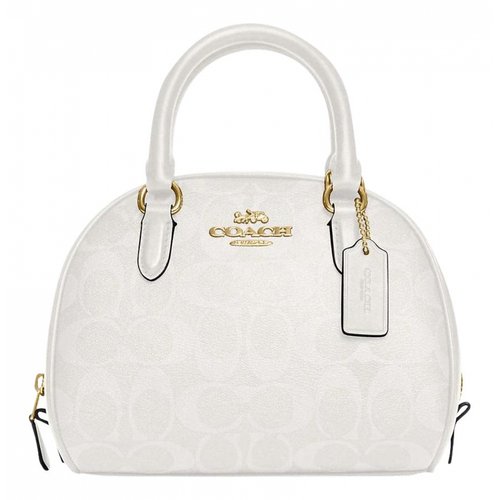Pre-owned Coach Leather Satchel In White