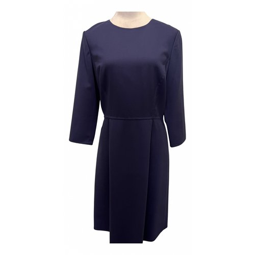 Pre-owned Carolina Herrera Wool Mid-length Dress In Blue