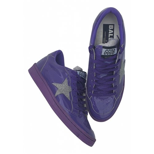 Pre-owned Golden Goose Ball Star Leather Trainers In Purple