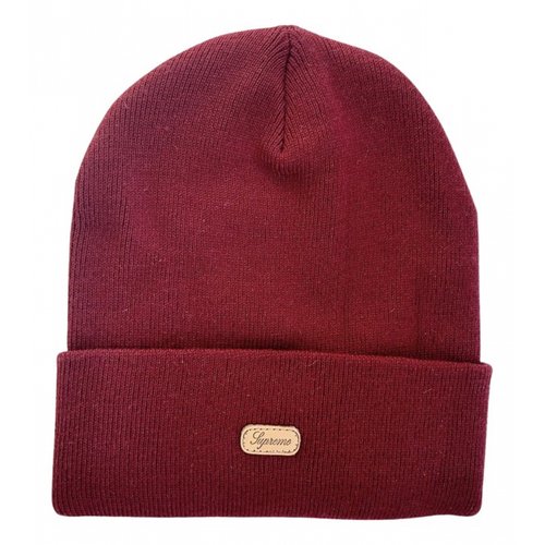 Pre-owned Supreme Hat In Burgundy