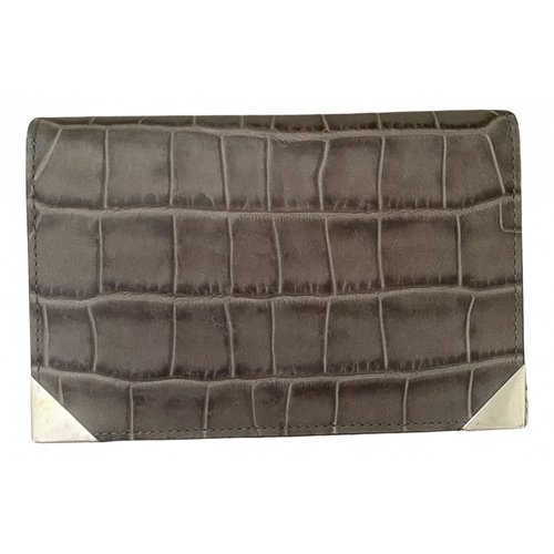 Pre-owned Alexander Wang Leather Clutch Bag In Grey