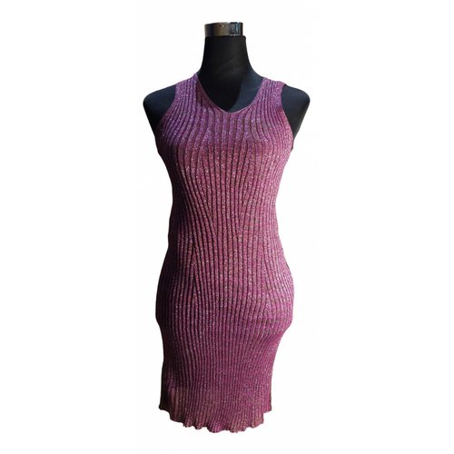 Pre-owned Missoni Glitter Mid-length Dress In Purple