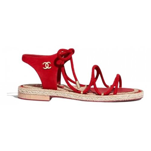 Pre-owned Chanel Espadrilles In Red