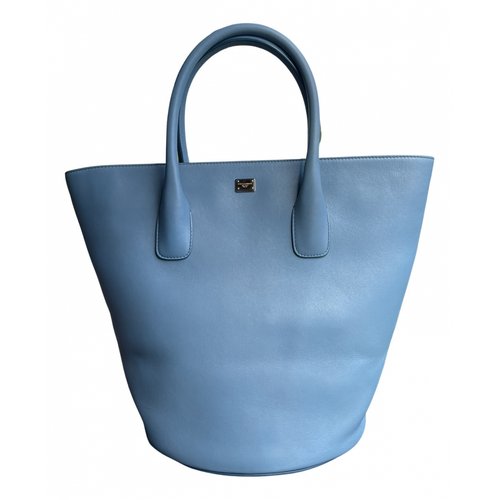 Pre-owned Dolce & Gabbana Leather Tote In Blue
