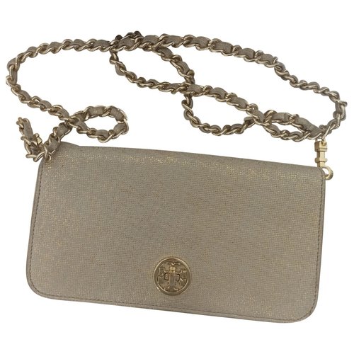 Pre-owned Tory Burch Cloth Crossbody Bag In Gold