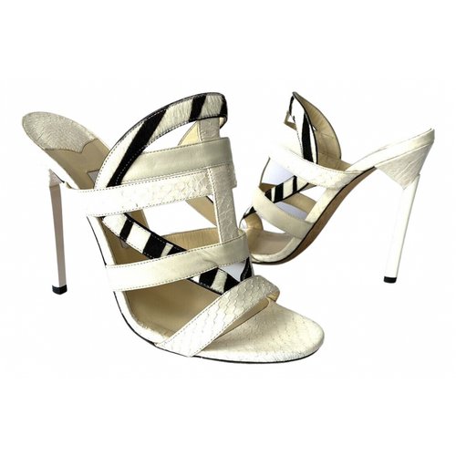 Pre-owned Jimmy Choo Leather Mules In White