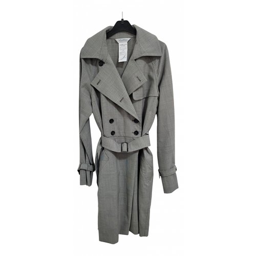 Pre-owned Max Mara Wool Trench Coat In Grey
