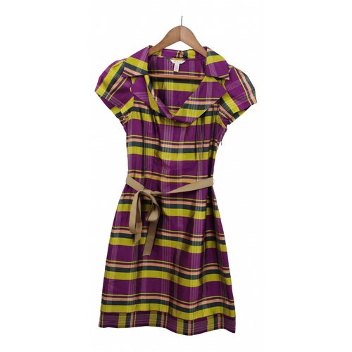 Pre-owned Ted Baker Silk Mid-length Dress In Purple