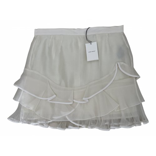 Pre-owned Isabel Marant Silk Mini Skirt In White