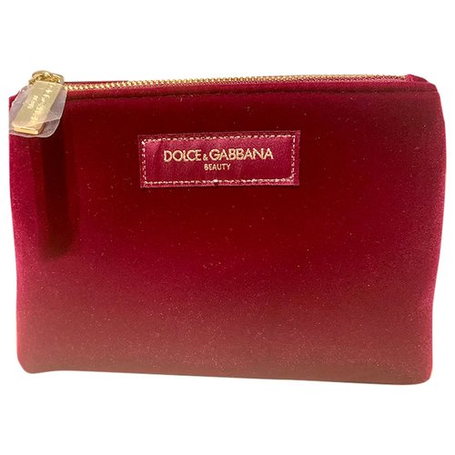 Pre-owned Dolce & Gabbana Velvet Clutch Bag In Burgundy