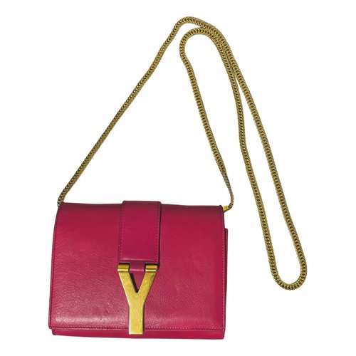 Pre-owned Saint Laurent Chyc Leather Crossbody Bag In Pink