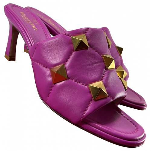 Pre-owned Valentino Garavani Leather Sandals In Purple