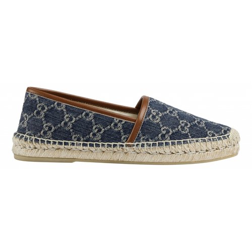 Pre-owned Gucci Leather Espadrilles In Blue