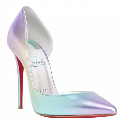 Pre-owned Christian Louboutin Leather Heels In Purple