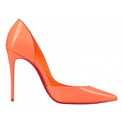 Pre-owned Christian Louboutin Leather Heels In Orange