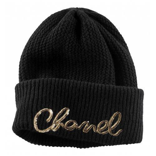 Pre-owned Chanel Cashmere Cap In Black
