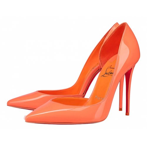 Pre-owned Christian Louboutin Patent Leather Heels In Orange