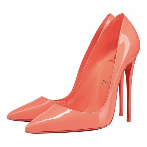 Pre-owned Christian Louboutin Patent Leather Heels In Orange