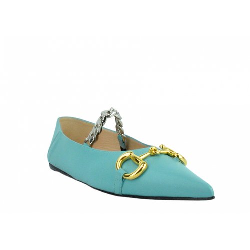 Pre-owned Gucci Leather Ballet Flats In Green