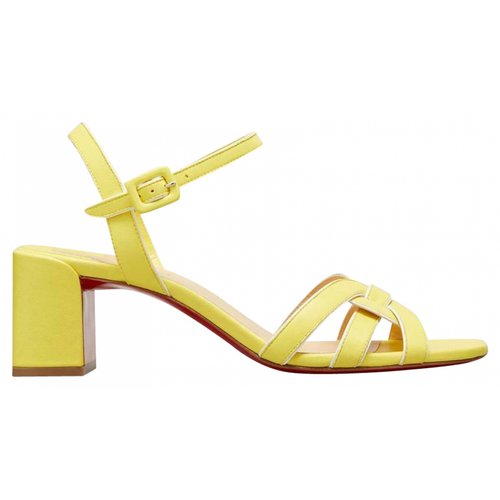 Pre-owned Christian Louboutin Leather Sandals In Yellow