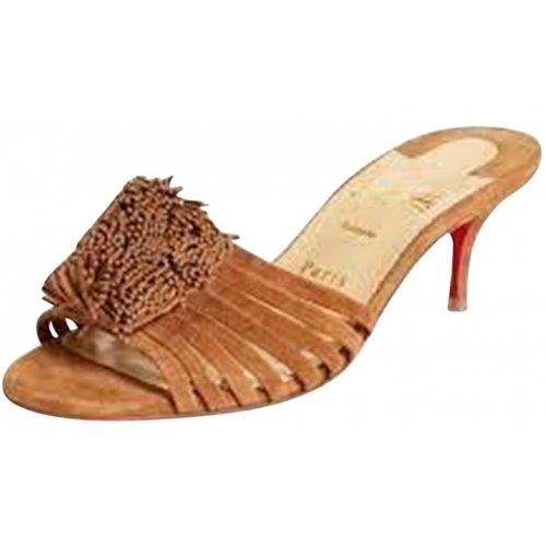 Pre-owned Christian Louboutin Mules In Brown