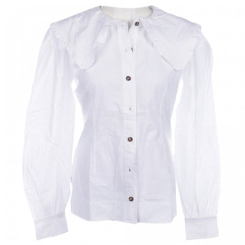 Pre-owned Ganni Blouse In White