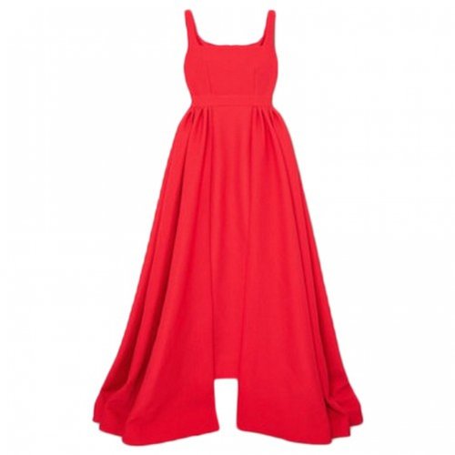 Pre-owned Emilia Wickstead Silk Maxi Dress In Red