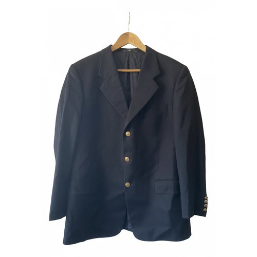 Pre-owned Valentino Wool Vest In Navy